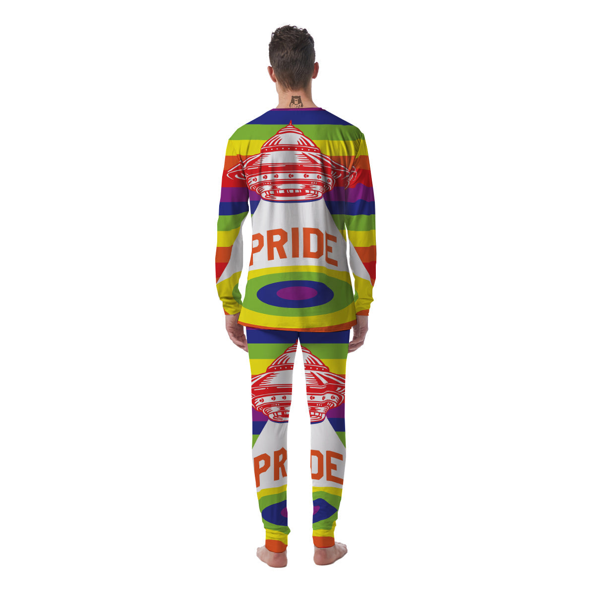 UFO LGBT Pride Rainbow Print Men's Pajamas-grizzshop