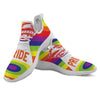 UFO LGBT Pride Rainbow Print White Athletic Shoes-grizzshop