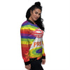 UFO LGBT Pride Rainbow Print Women's Bomber Jacket-grizzshop