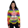 UFO LGBT Pride Rainbow Print Women's Bomber Jacket-grizzshop