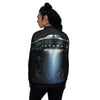 UFO Night Dark Print Women's Bomber Jacket-grizzshop