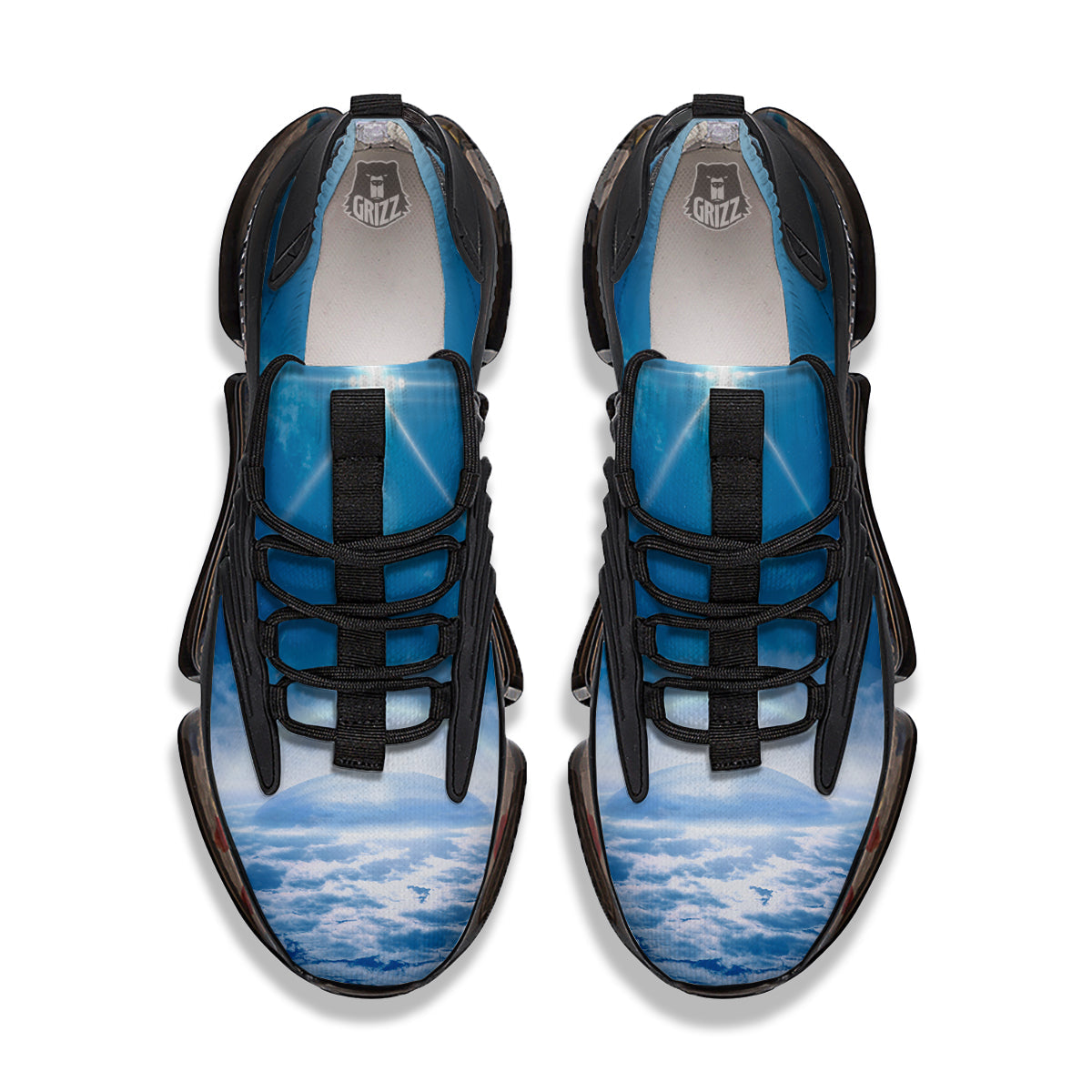 UFO On Planet Earth Print Black Gym Shoes-grizzshop
