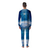 UFO On Planet Earth Print Men's Pajamas-grizzshop