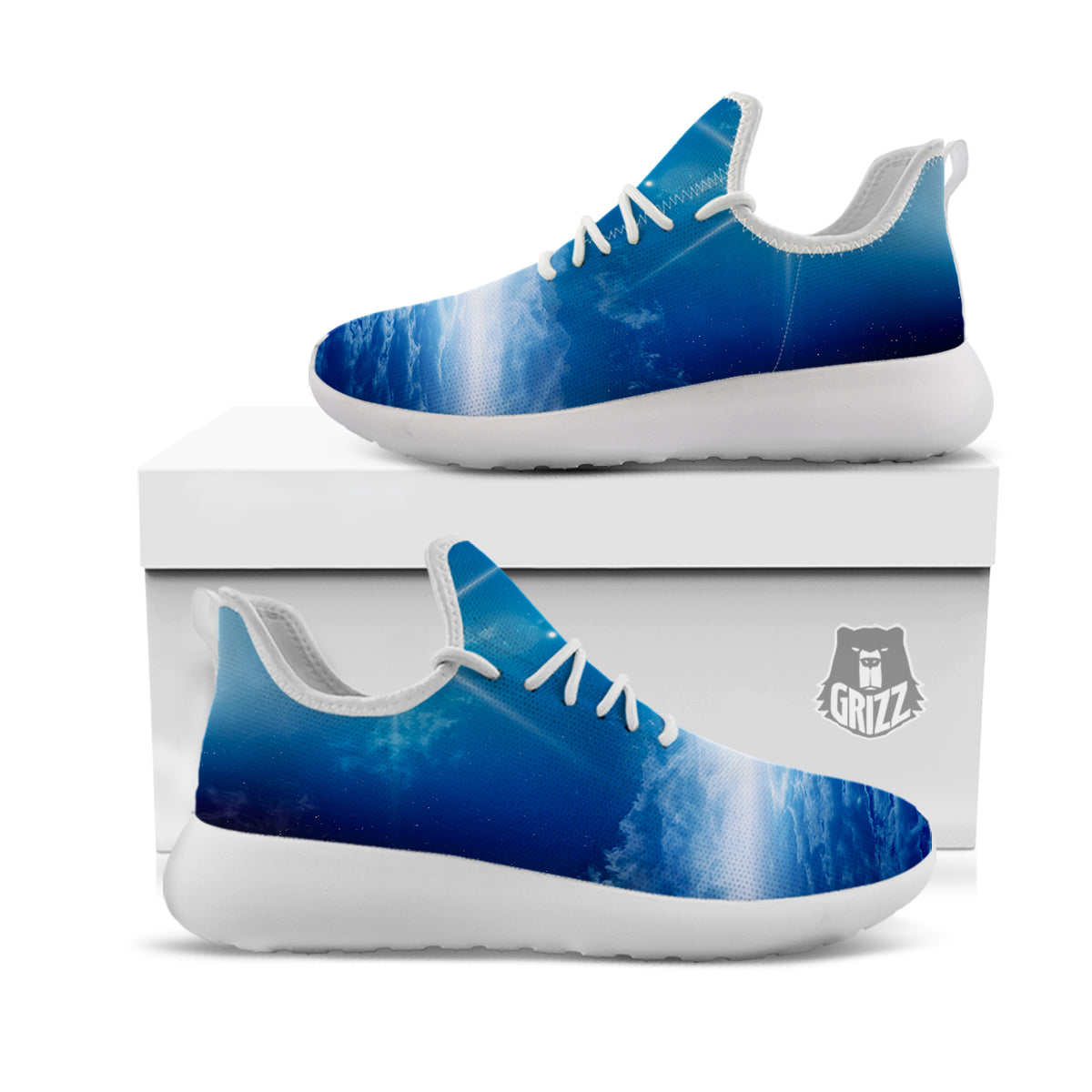 UFO On Planet Earth Print White Athletic Shoes-grizzshop