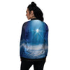 UFO On Planet Earth Print Women's Bomber Jacket-grizzshop