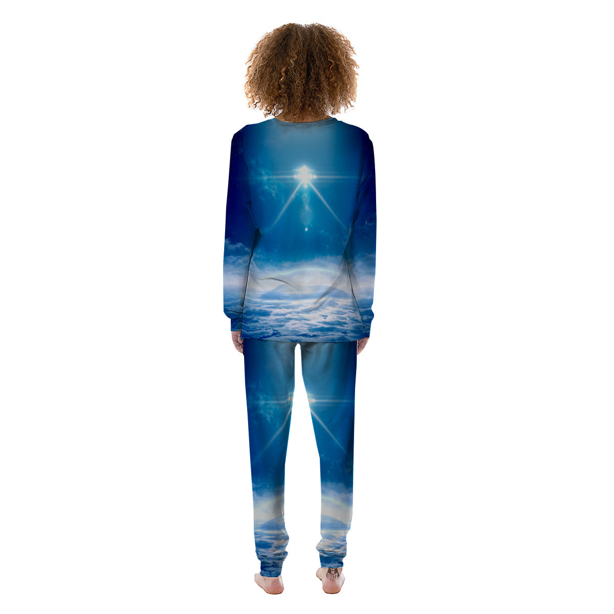 UFO On Planet Earth Print Women's Pajamas-grizzshop