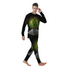 UFO Space Green Alien Print Men's Pajamas-grizzshop