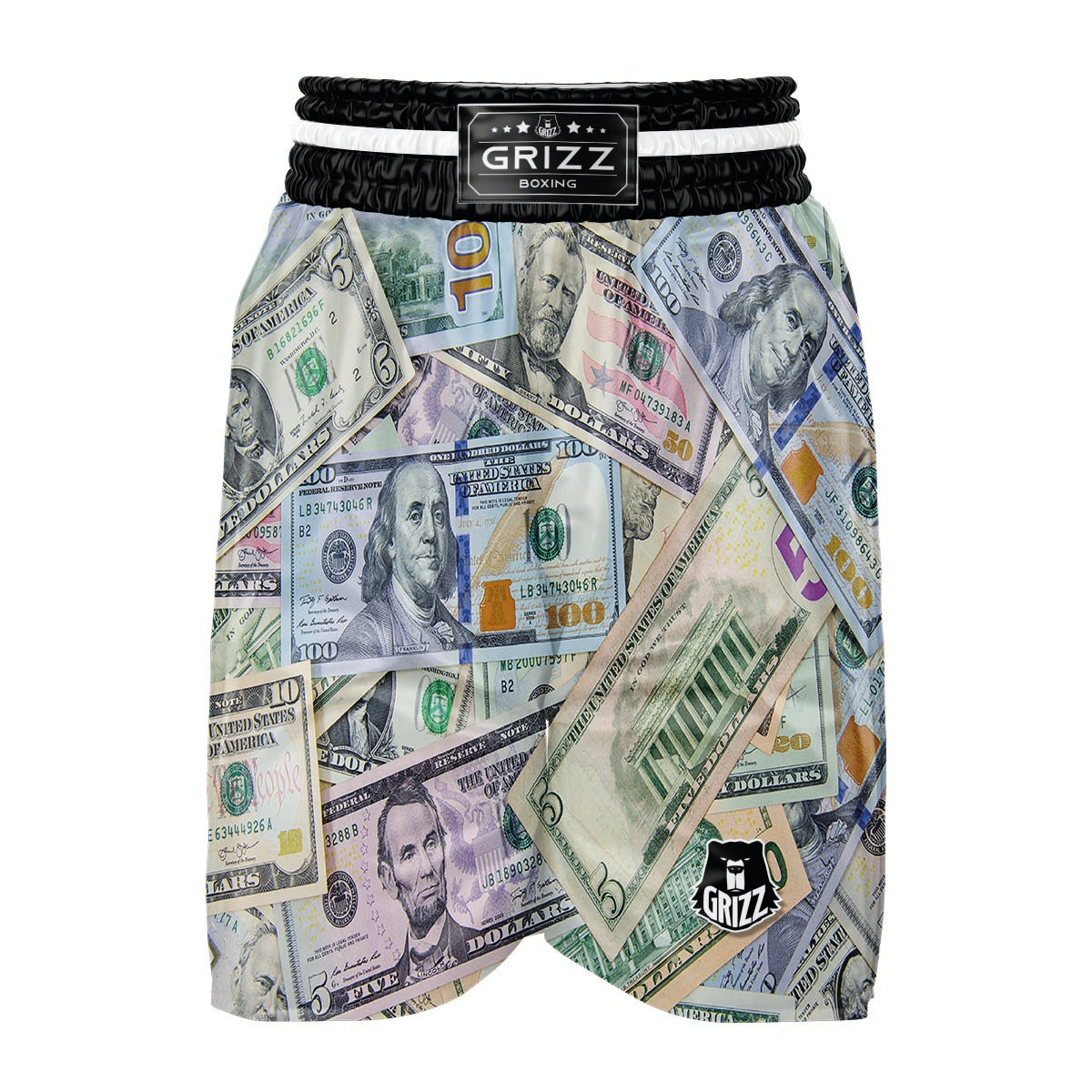 US Dollar Print Boxing Shorts-grizzshop
