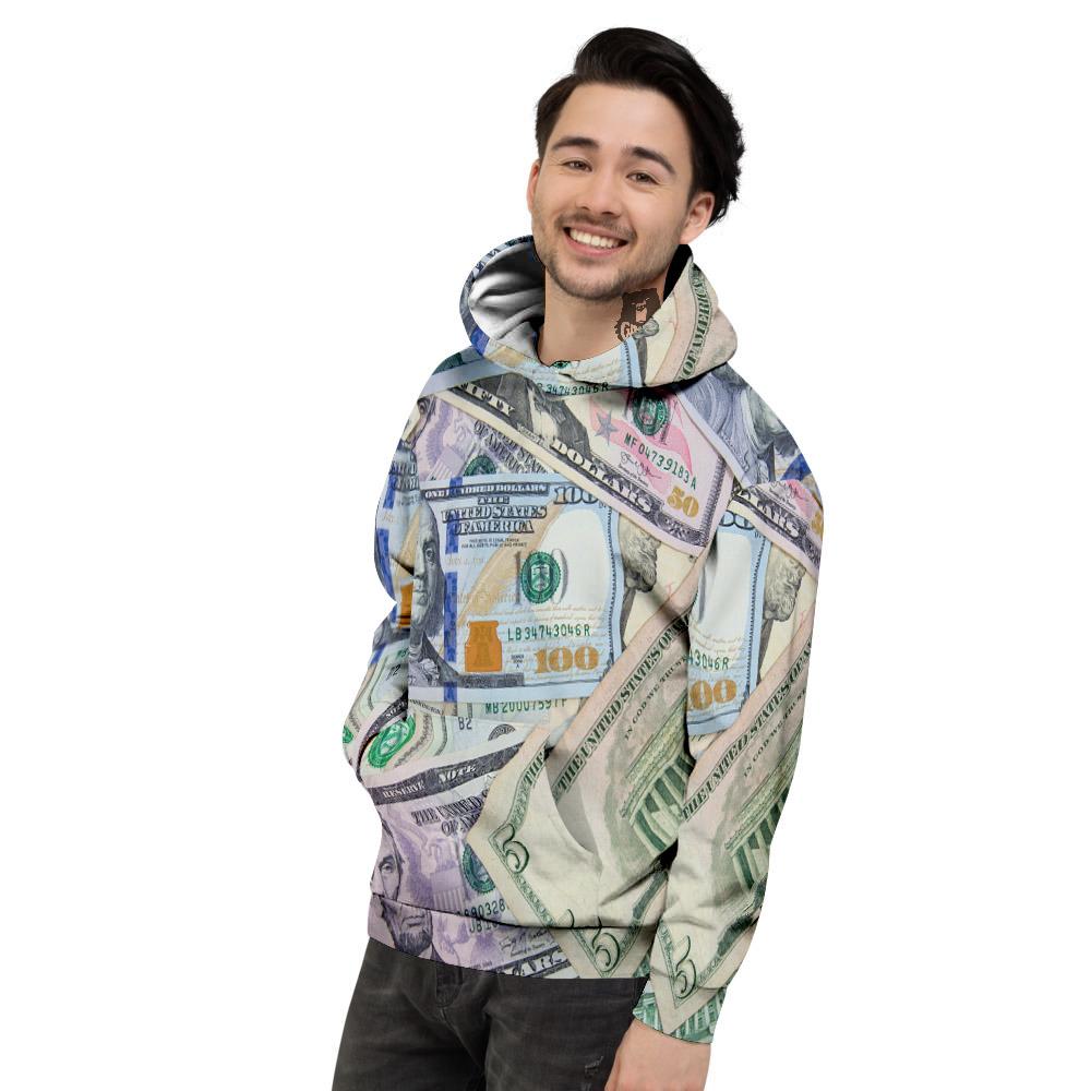 US Dollar Print Men's Hoodie-grizzshop