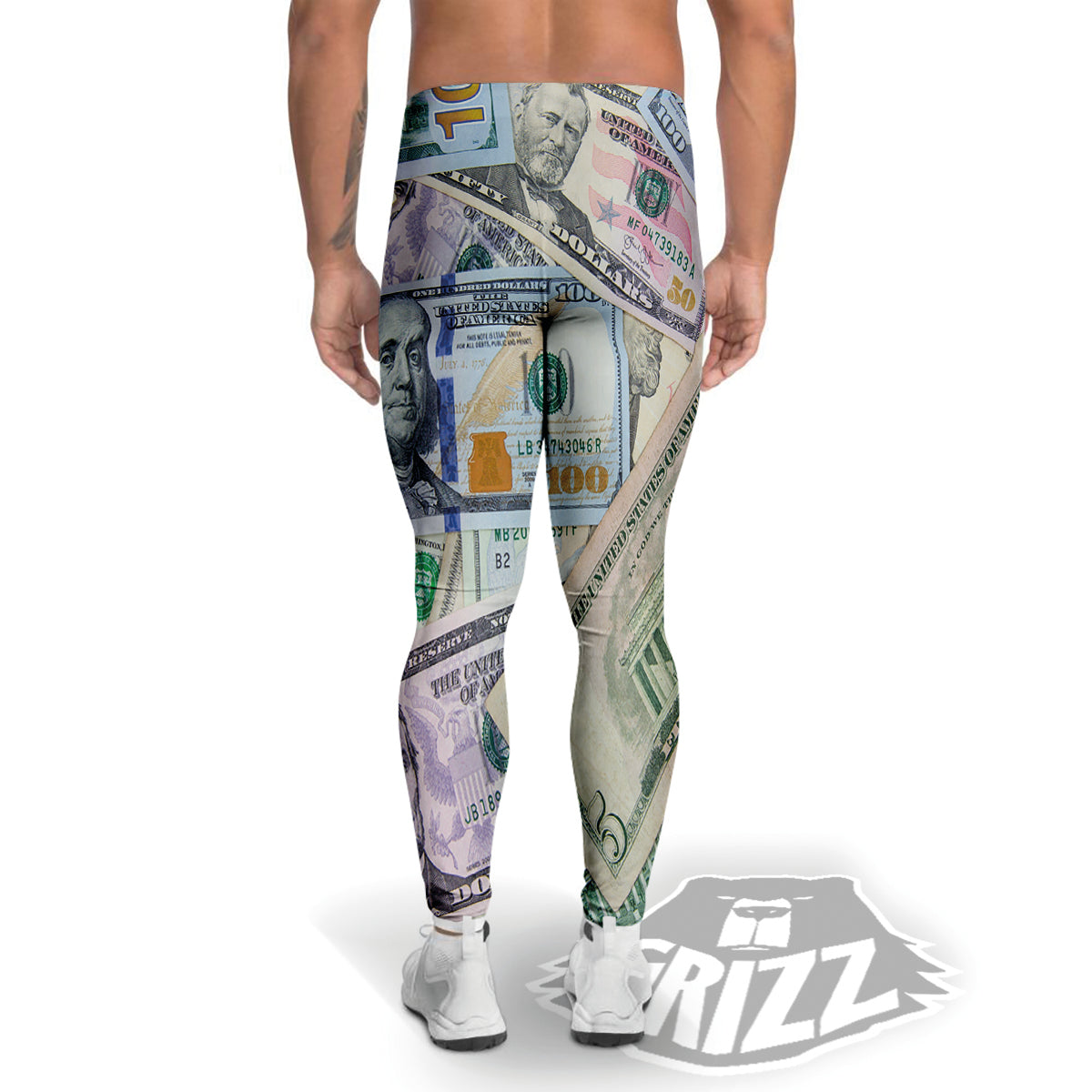 US Dollar Print Men's Leggings-grizzshop