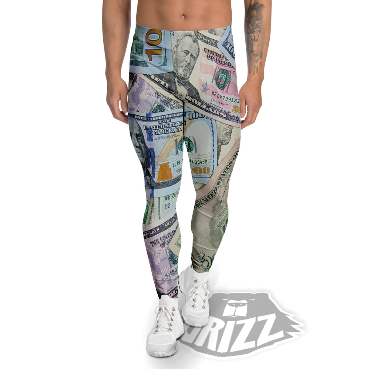 US Dollar Print Men's Leggings-grizzshop