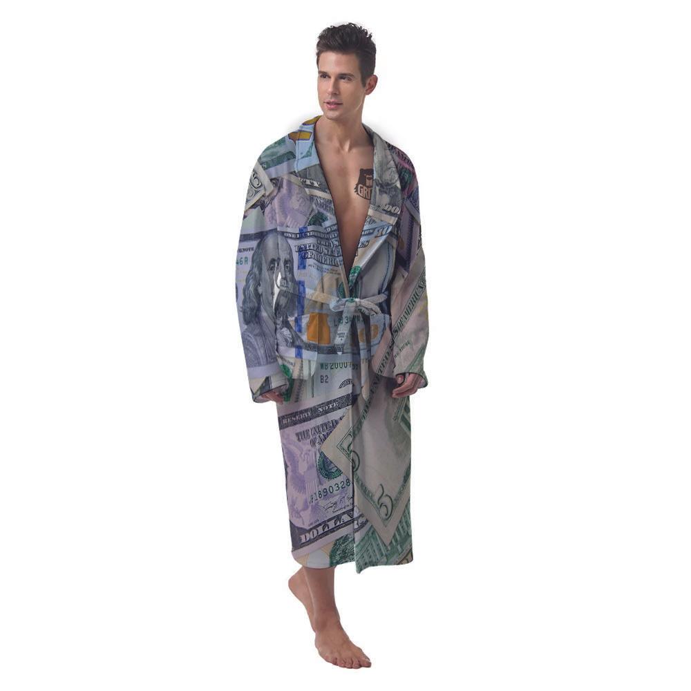 US Dollar Print Men's Robe-grizzshop