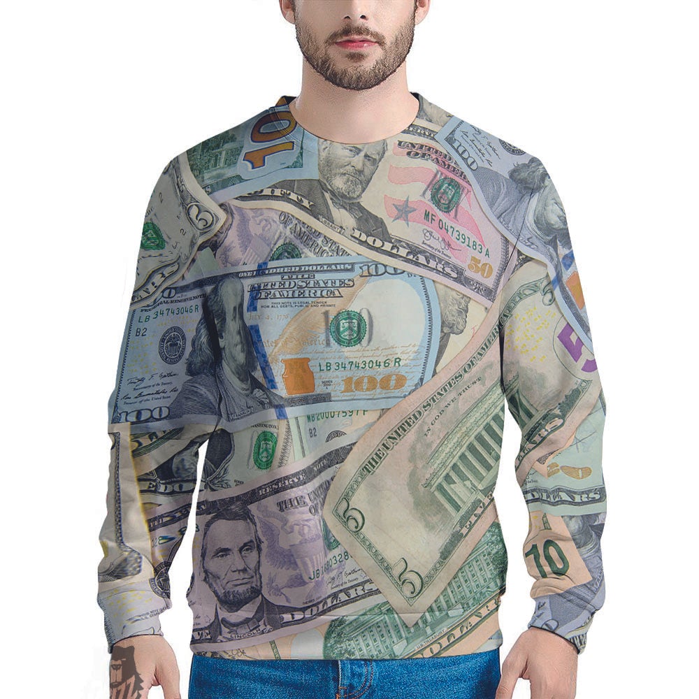 US Dollar Print Men's Sweatshirt-grizzshop
