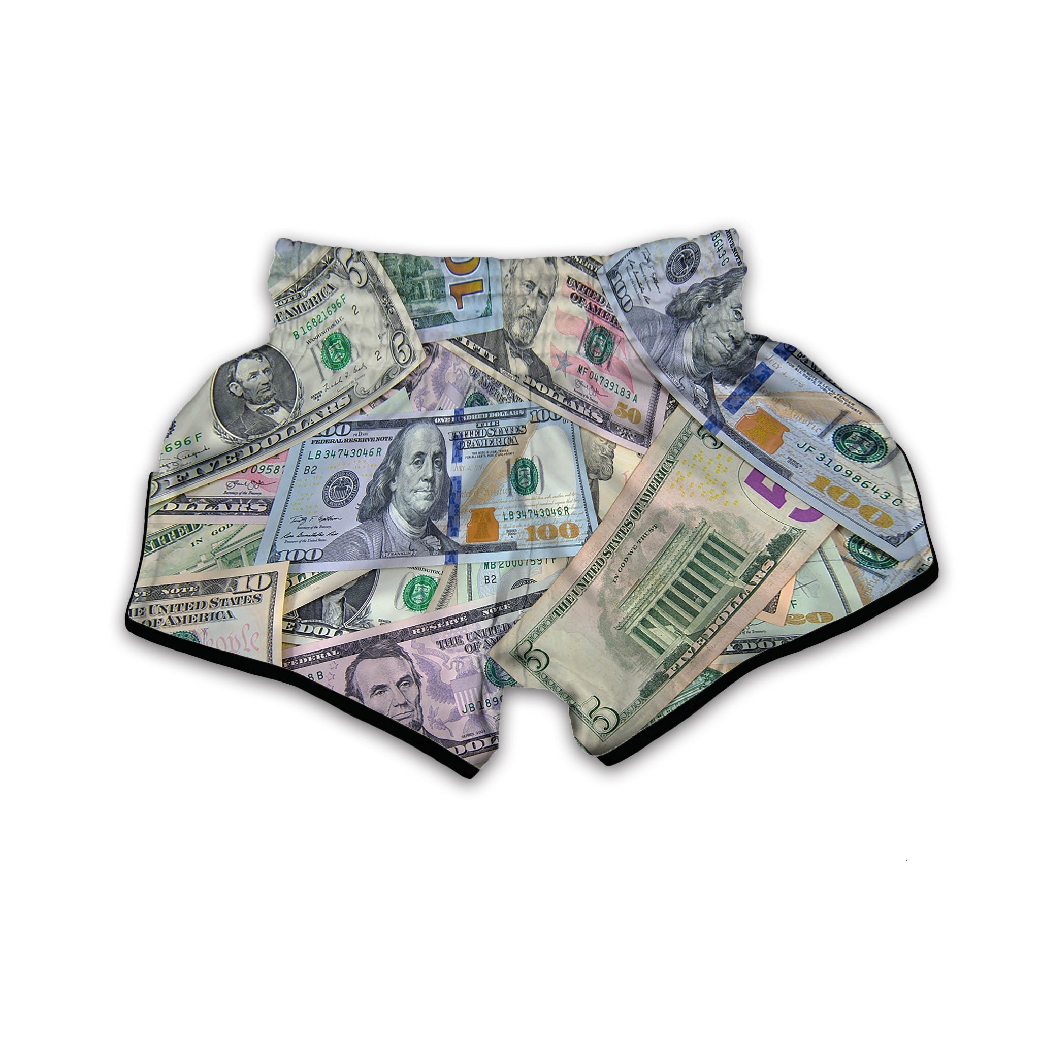 US Dollar Print Muay Thai Boxing Shorts-grizzshop