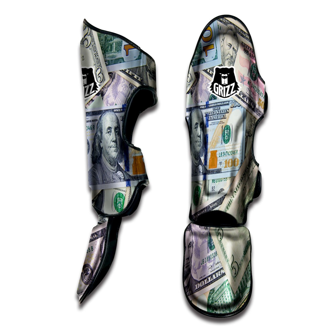 US Dollar Print Muay Thai Shin Guards-grizzshop