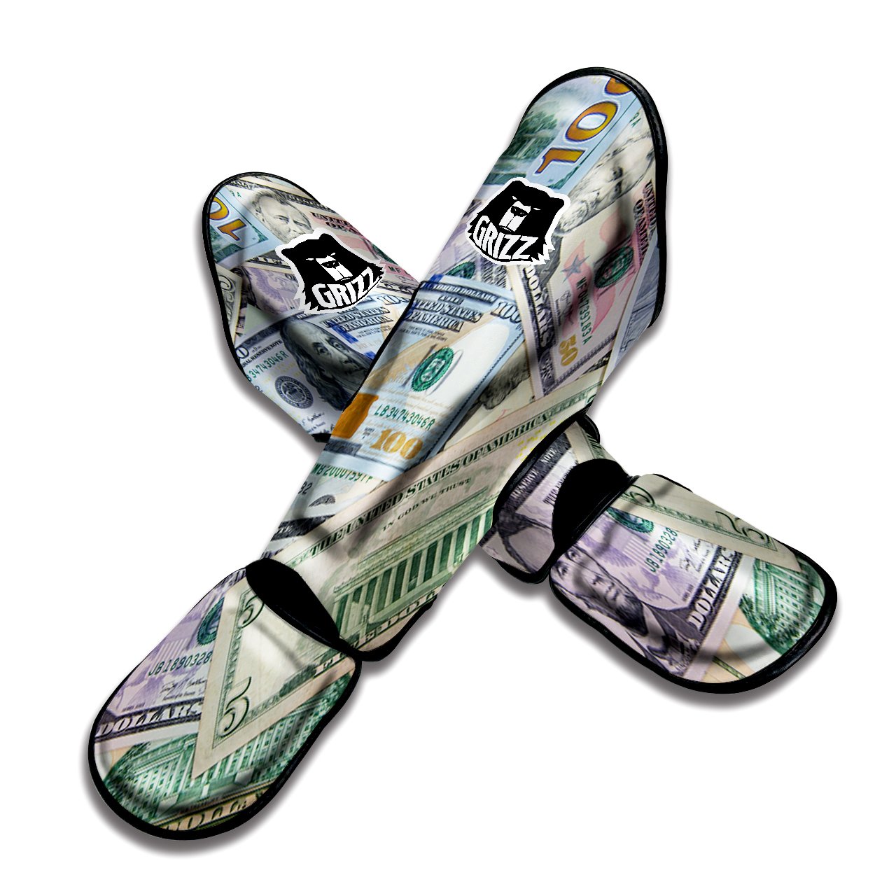 US Dollar Print Muay Thai Shin Guards-grizzshop