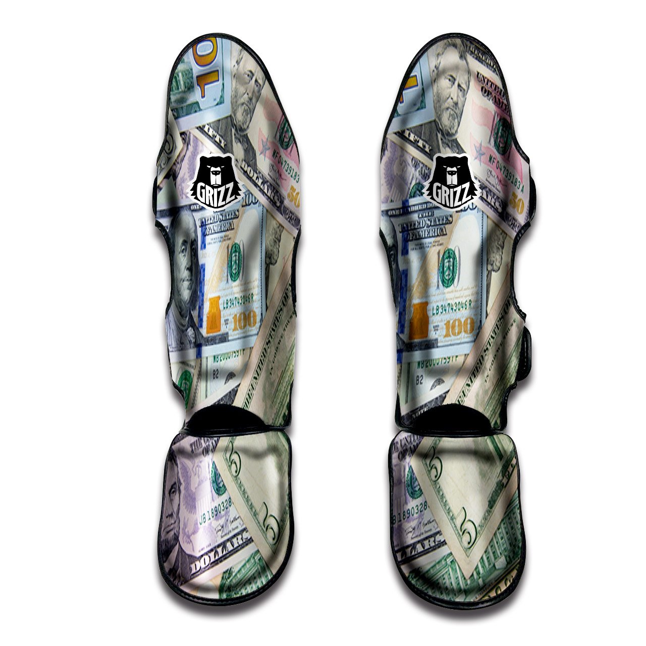 US Dollar Print Muay Thai Shin Guards-grizzshop