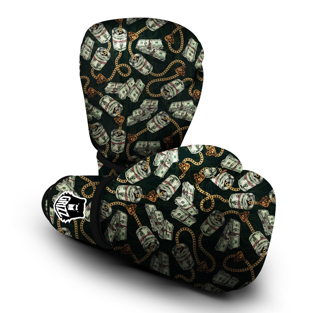 US Dollar Print Pattern Boxing Gloves-grizzshop