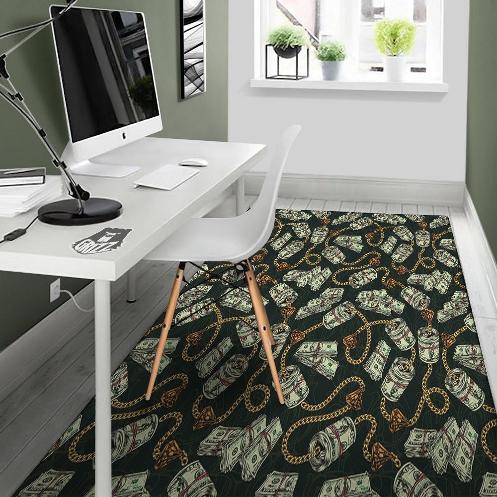 US Dollar Print Pattern Floor Mat-grizzshop