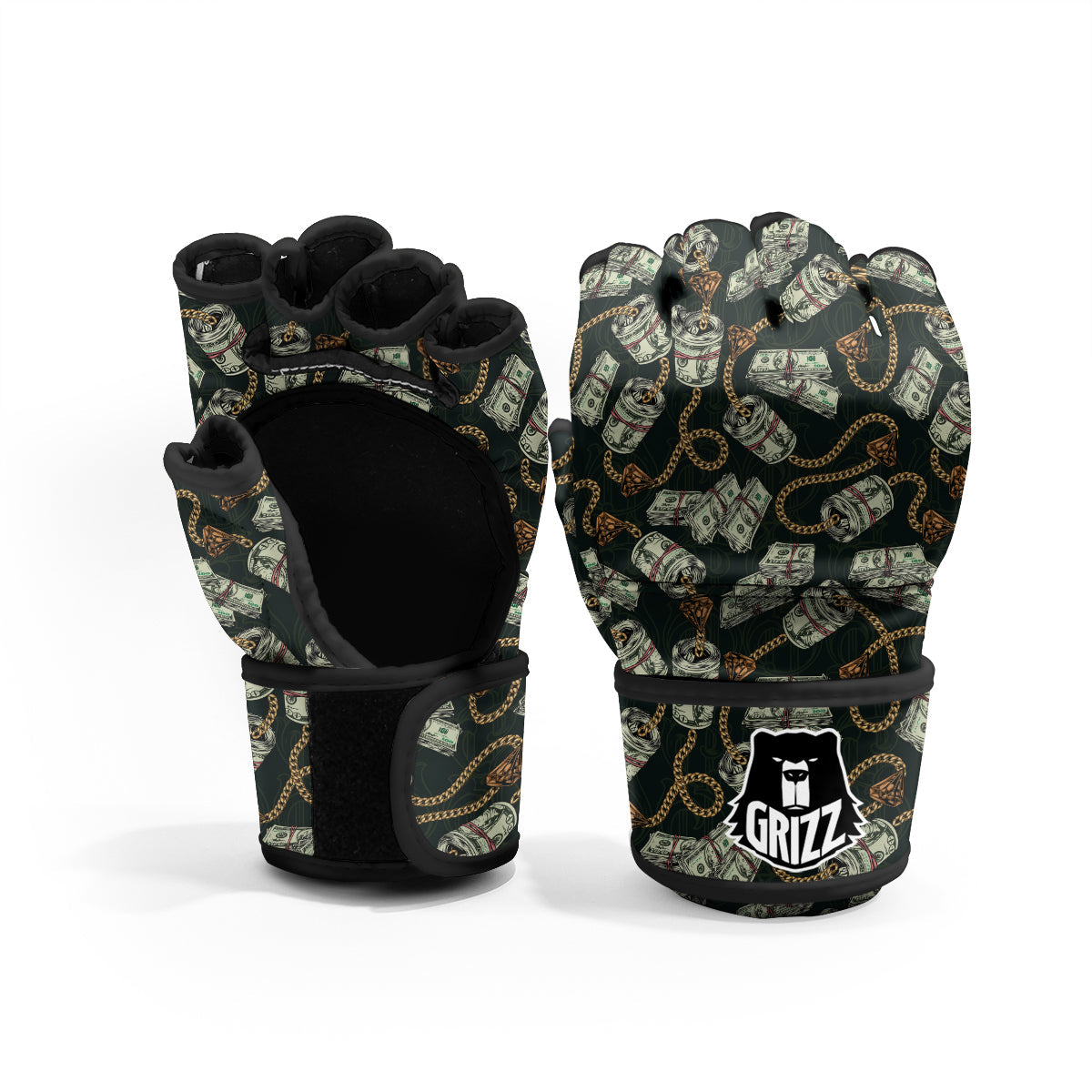US Dollar Print Pattern MMA Gloves-grizzshop