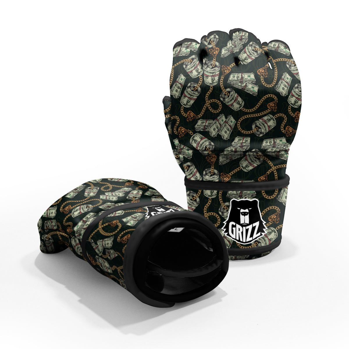 US Dollar Print Pattern MMA Gloves-grizzshop