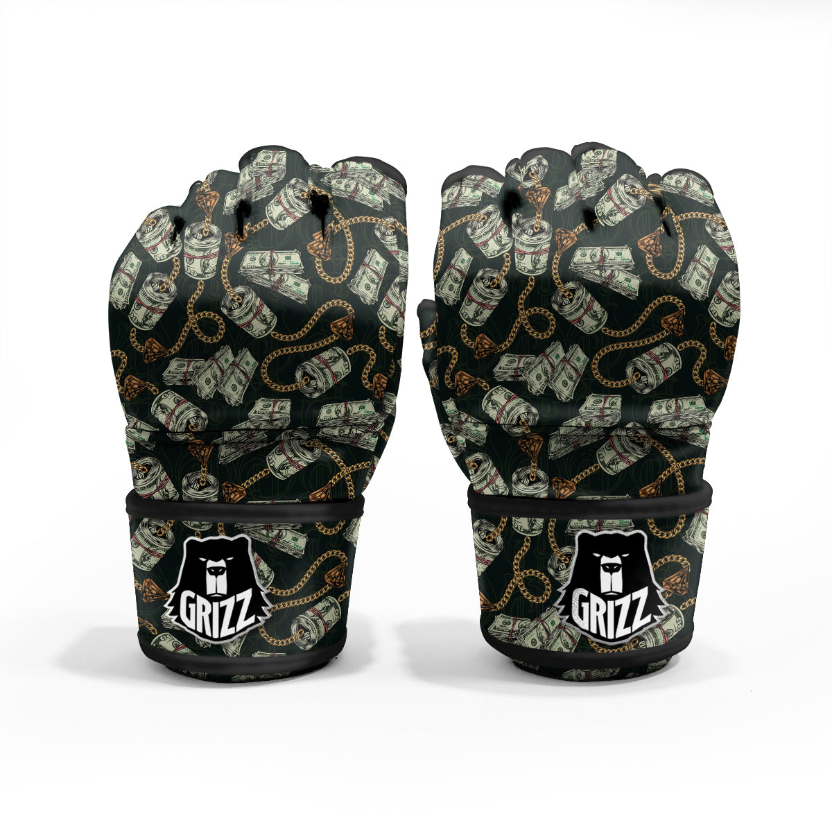 US Dollar Print Pattern MMA Gloves-grizzshop