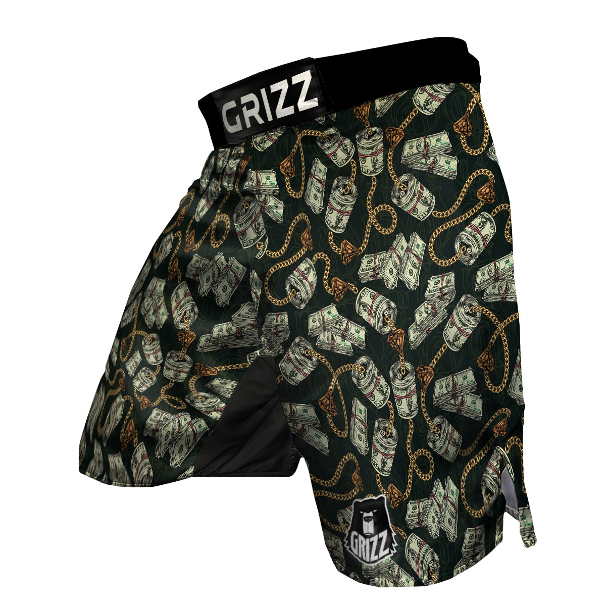US Dollar Print Pattern MMA Shorts-grizzshop