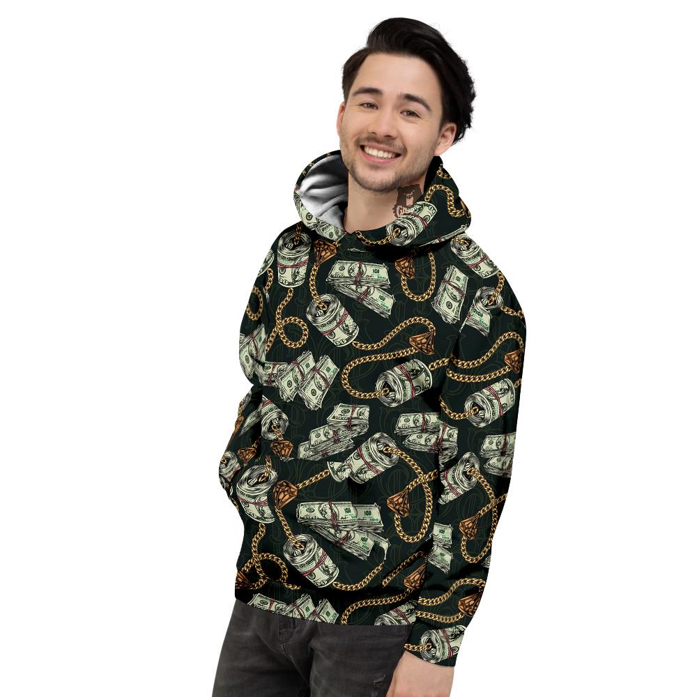 US Dollar Print Pattern Men's Hoodie-grizzshop
