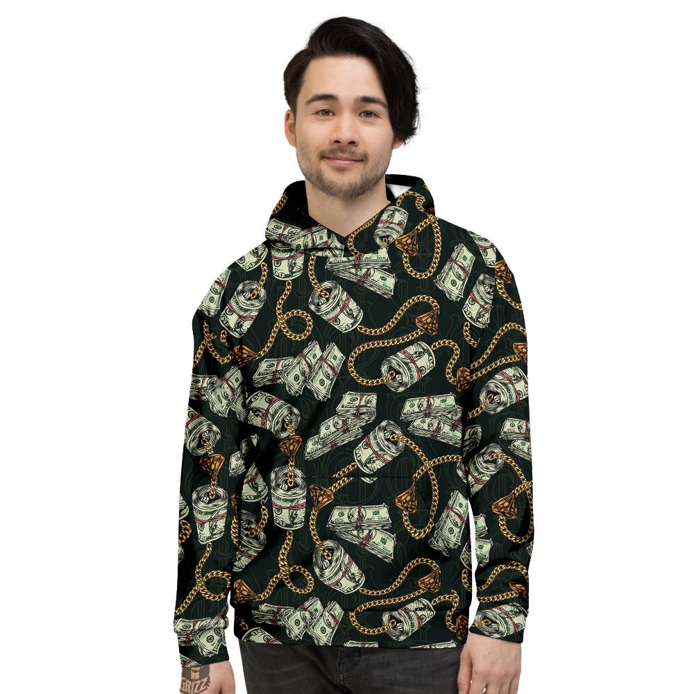 US Dollar Print Pattern Men's Hoodie-grizzshop