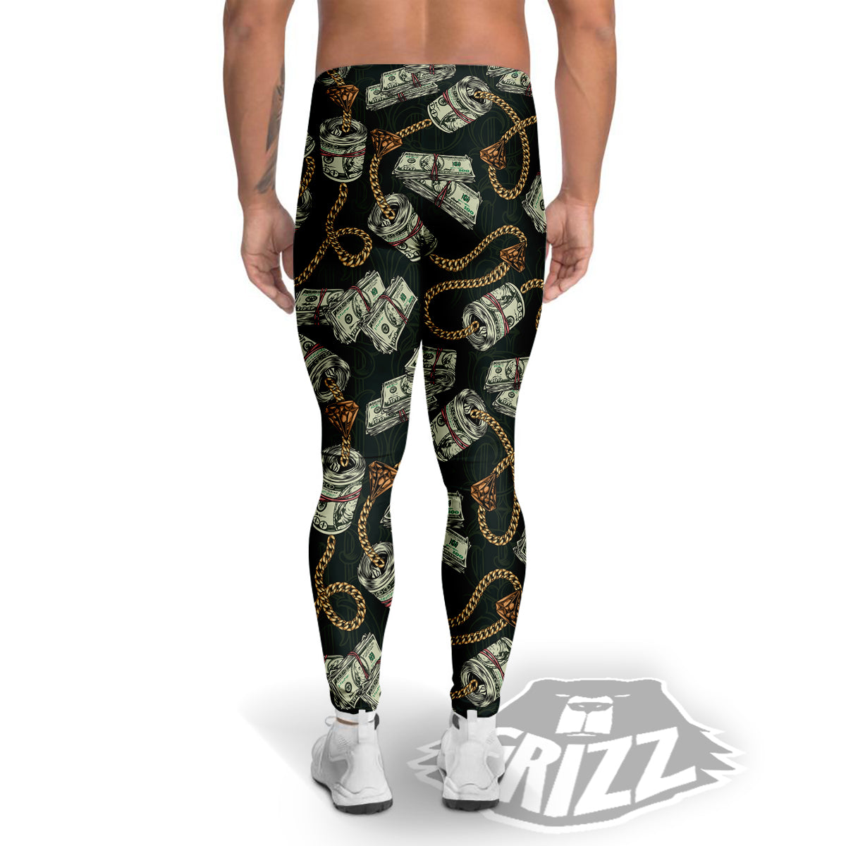 US Dollar Print Pattern Men's Leggings-grizzshop