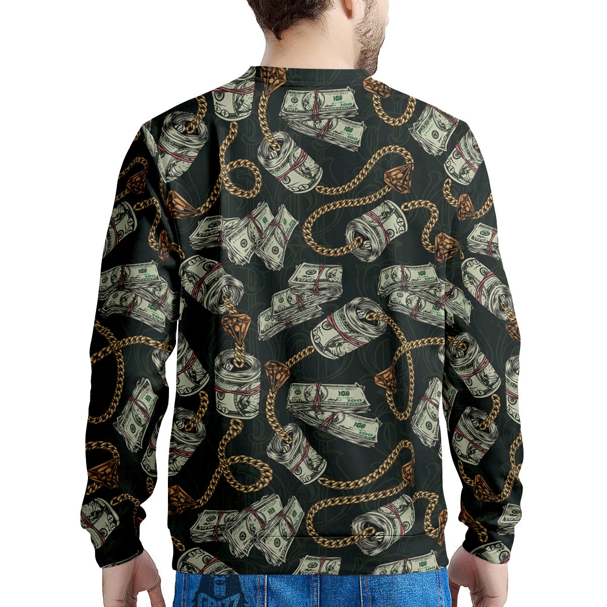 US Dollar Print Pattern Men's Sweatshirt-grizzshop