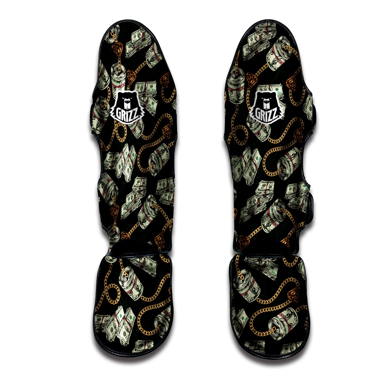 US Dollar Print Pattern Muay Thai Shin Guards-grizzshop