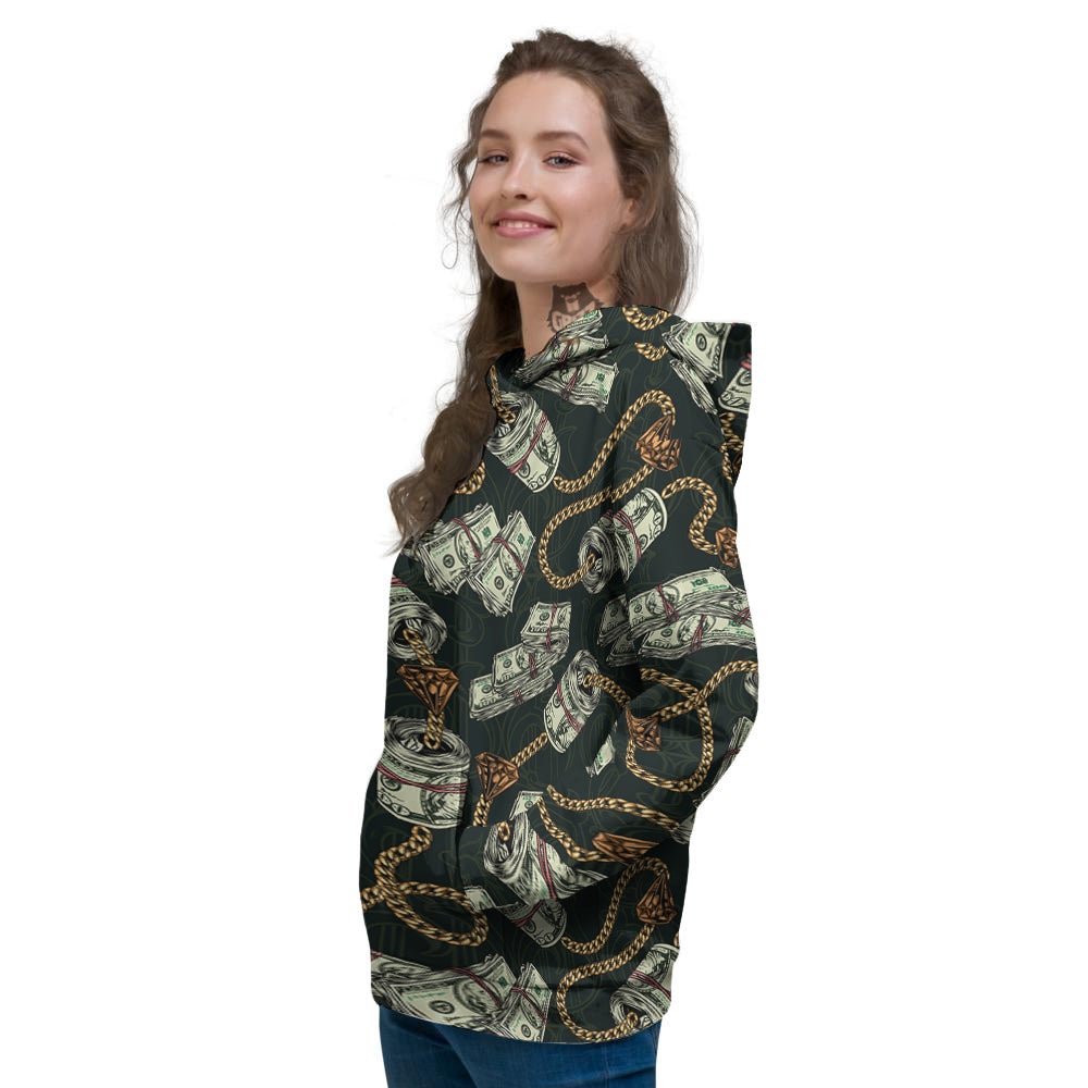 US Dollar Print Pattern Women's Hoodie-grizzshop