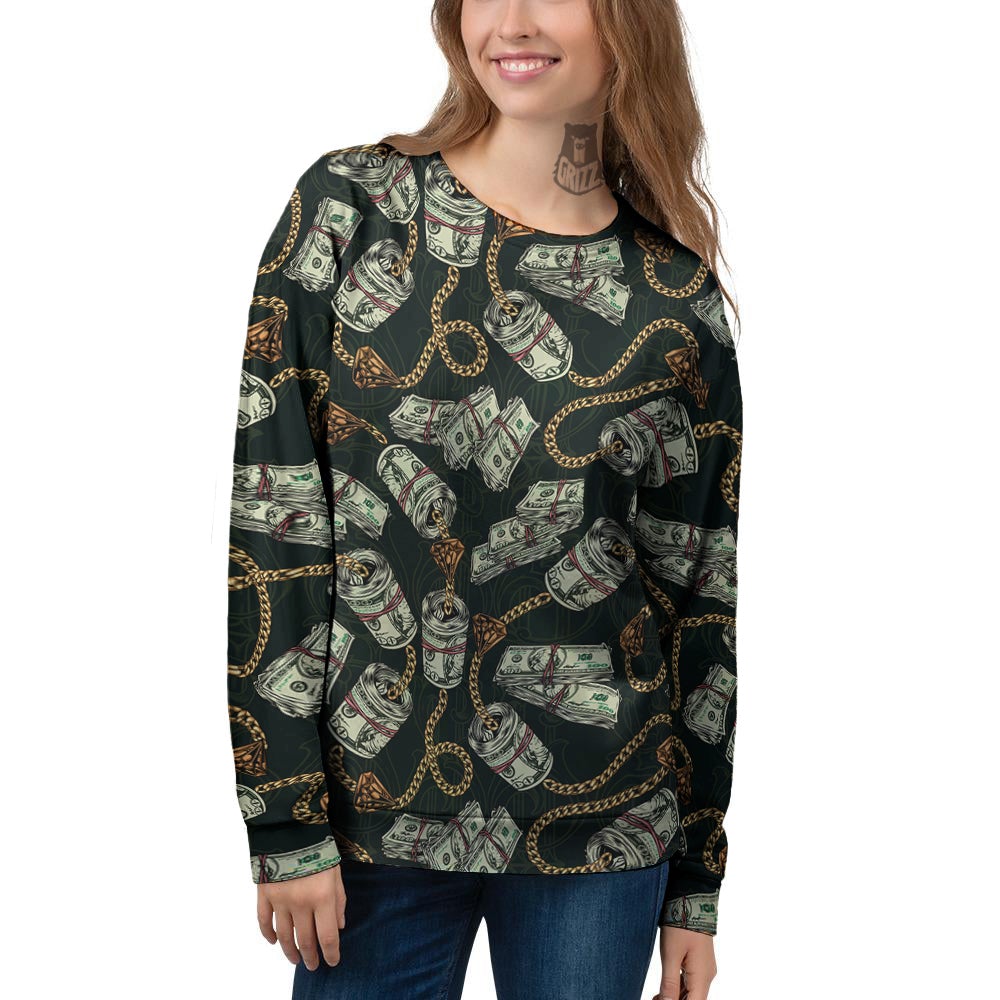 US Dollar Print Pattern Women's Sweatshirt-grizzshop
