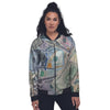 US Dollar Print Women's Bomber Jacket-grizzshop