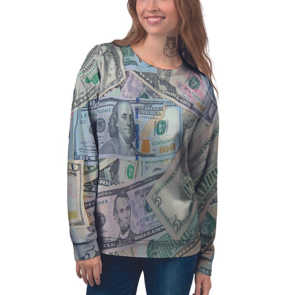 US Dollar Print Women's Sweatshirt-grizzshop