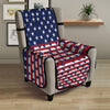 USA Blue And White Star Print Pattern Armchair Protector-grizzshop