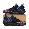 USA Blue And White Star Print Pattern Black Gym Shoes-grizzshop