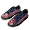 USA Blue And White Star Print Pattern Black Low Top Sneakers-grizzshop