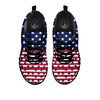 USA Blue And White Star Print Pattern Black Sneaker-grizzshop