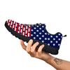 USA Blue And White Star Print Pattern Black Sneaker-grizzshop