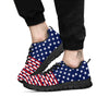 USA Blue And White Star Print Pattern Black Sneaker-grizzshop