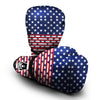 USA Blue And White Star Print Pattern Boxing Gloves-grizzshop