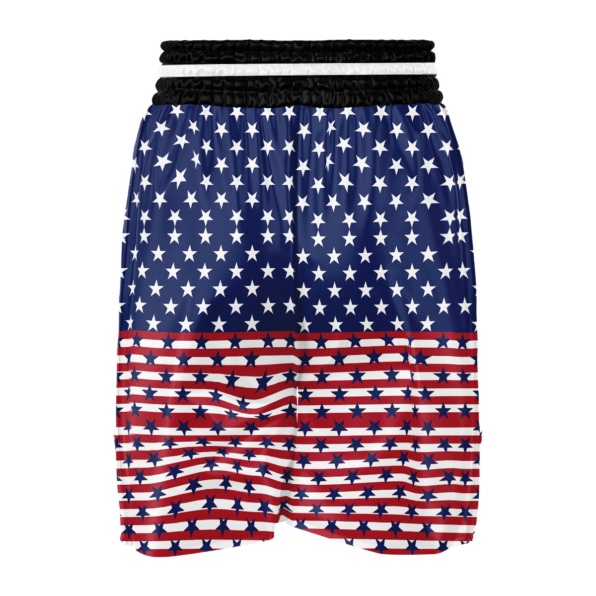 USA Blue And White Star Print Pattern Boxing Shorts-grizzshop