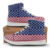 USA Blue And White Star Print Pattern High Top Sneakers-grizzshop