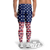 USA Blue And White Star Print Pattern Men's Leggings-grizzshop