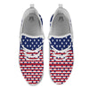 USA Blue And White Star Print Pattern White Athletic Shoes-grizzshop