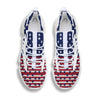 USA Blue And White Star Print Pattern White Gym Shoes-grizzshop