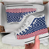 USA Blue And White Star Print Pattern White High Top Shoes-grizzshop