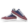 USA Blue And White Star Print Pattern White Low Top Sneakers-grizzshop